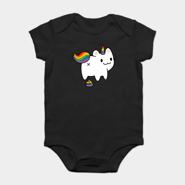 Caticorn Rainbow Flag Gay Pride & Poop Gay design Baby Bodysuit by creative